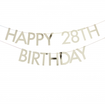 Bunting - Happy Birthday with Numbers to Customise - Gold